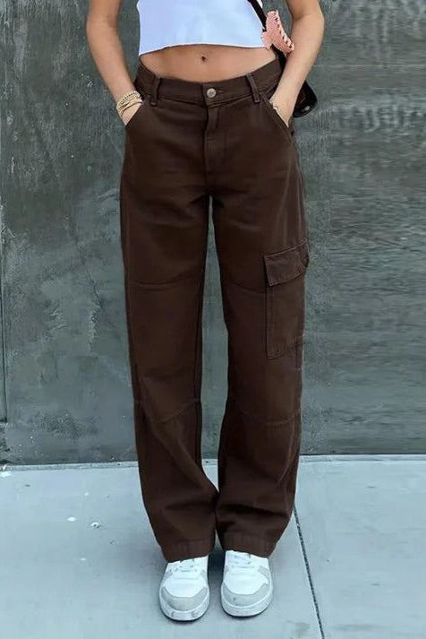 Women’s Cargo Trousers – Utility Pocket Detail, Relaxed Fit Streetwear