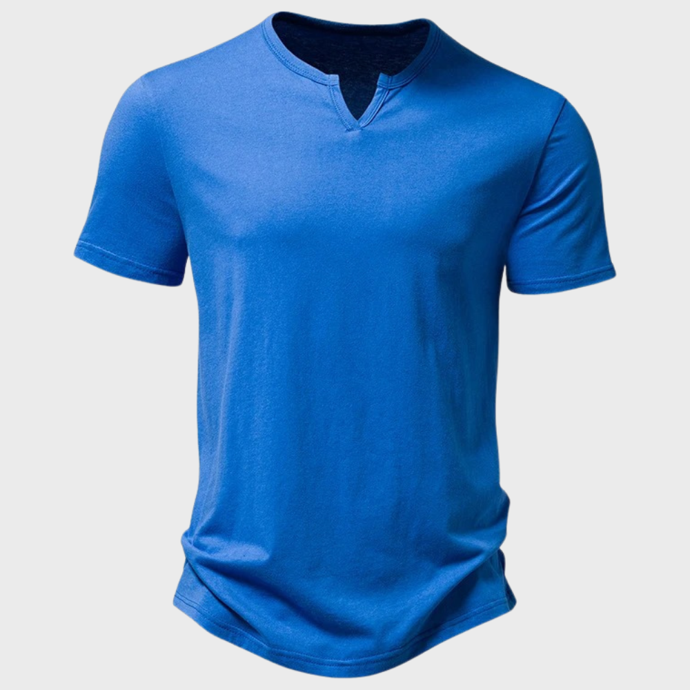 Men's Henley T-Shirt – Button Neckline, Slim Fit Casual Wear