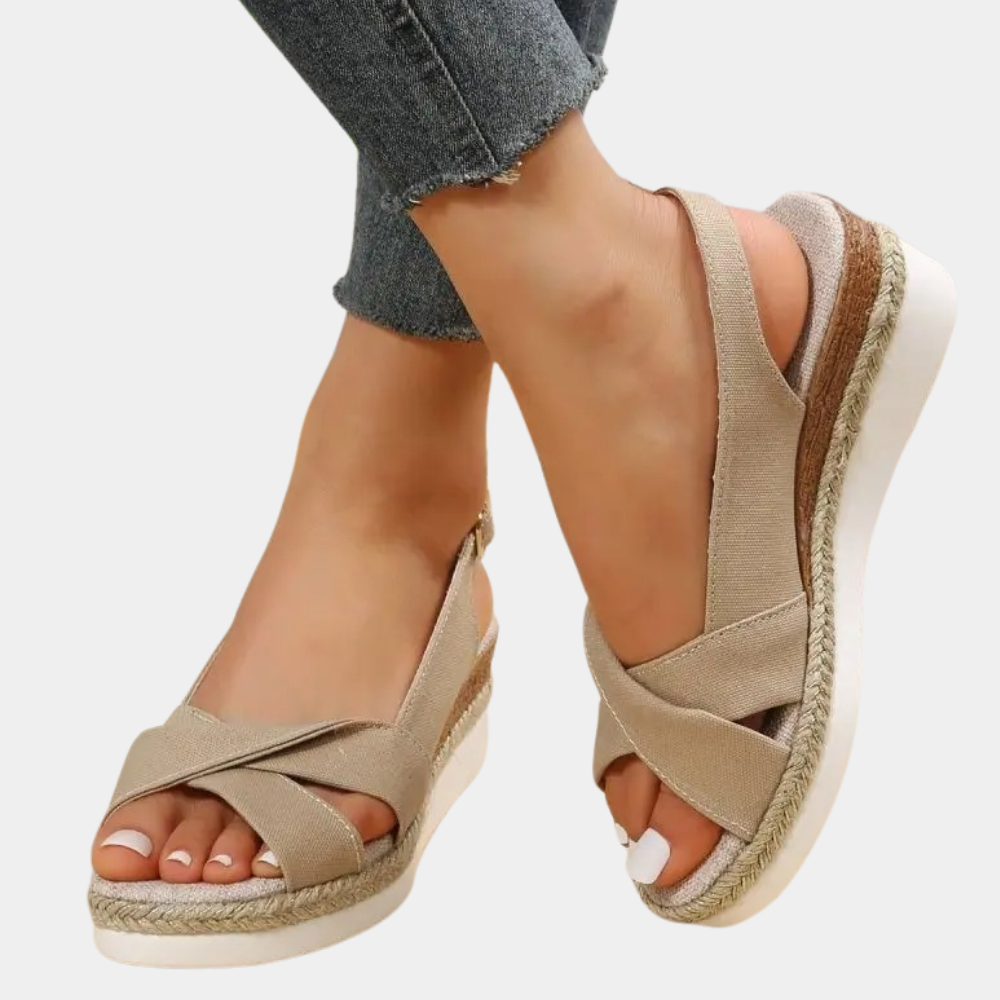 Women's Espadrille Sandals – Peep Toe Slingback, Comfy Summer Holiday Wedges