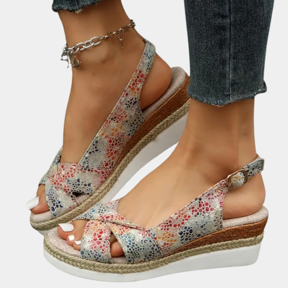 Women's Espadrille Sandals – Peep Toe Slingback, Comfy Summer Holiday Wedges