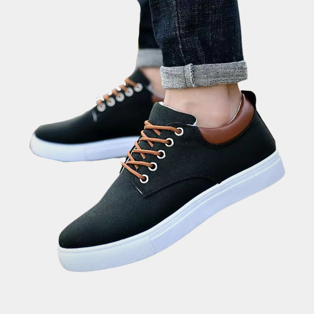 Men's Canvas Trainers – Lace Up Design, Breathable Smart Casual