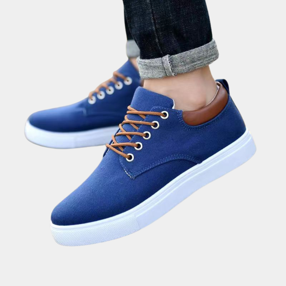 Men's Canvas Trainers – Lace Up Design, Breathable Smart Casual