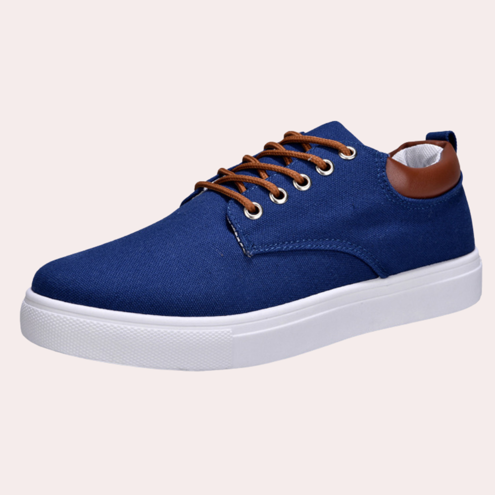 Men's Canvas Trainers – Lace Up Design, Breathable Smart Casual