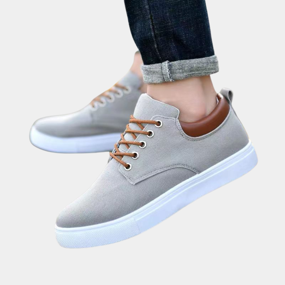 Men's Canvas Trainers – Lace Up Design, Breathable Smart Casual