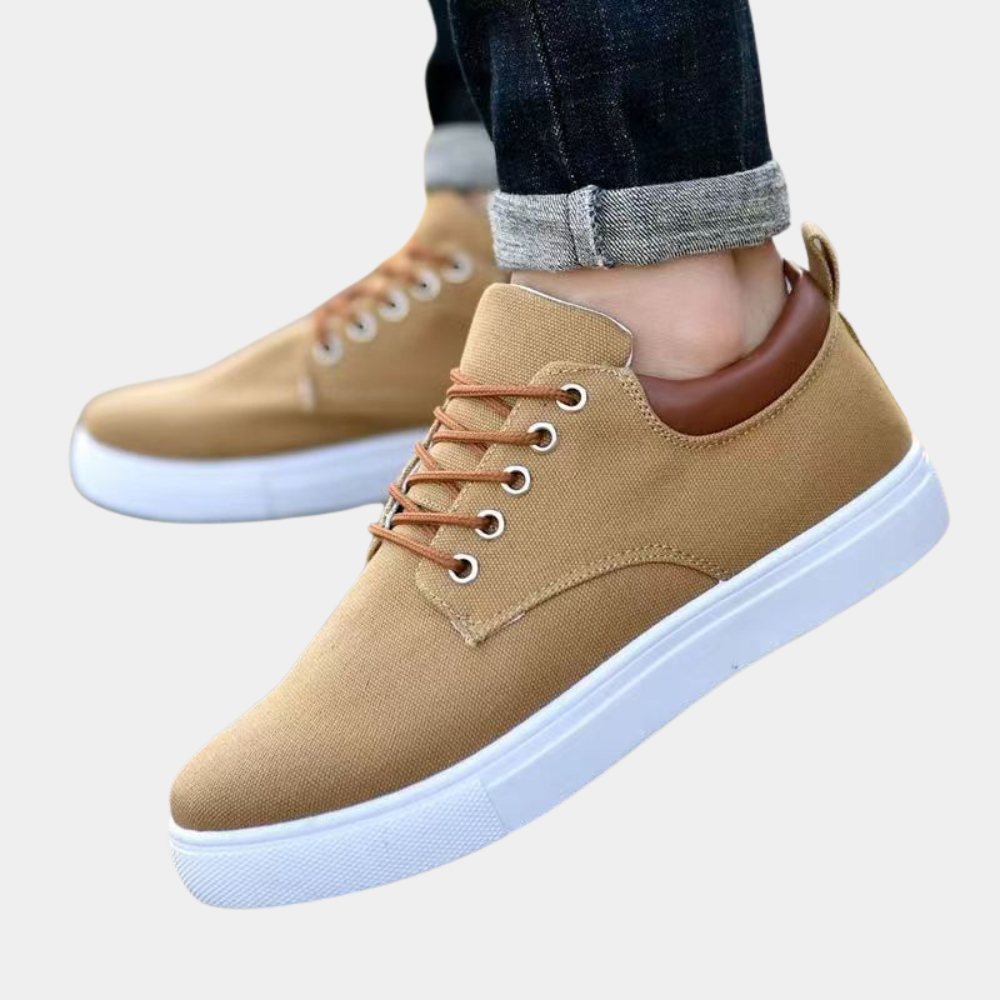 Men's Canvas Trainers – Lace Up Design, Breathable Smart Casual