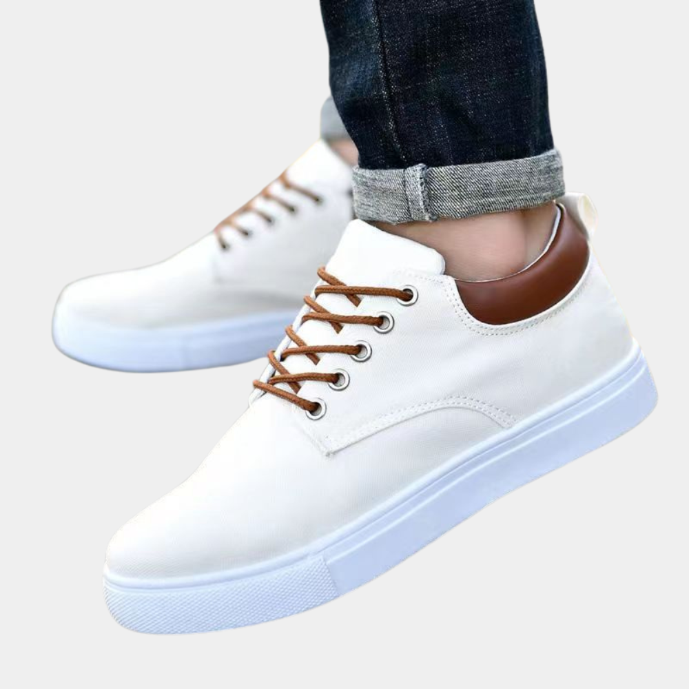 Men's Canvas Trainers – Lace Up Design, Breathable Smart Casual