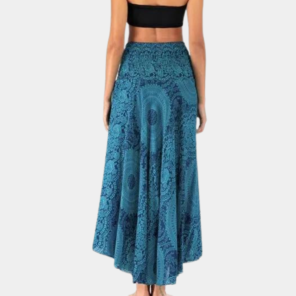 Womens Convertible Maxi Skirt – Mandala Print, Flowy Boho Festival Wear