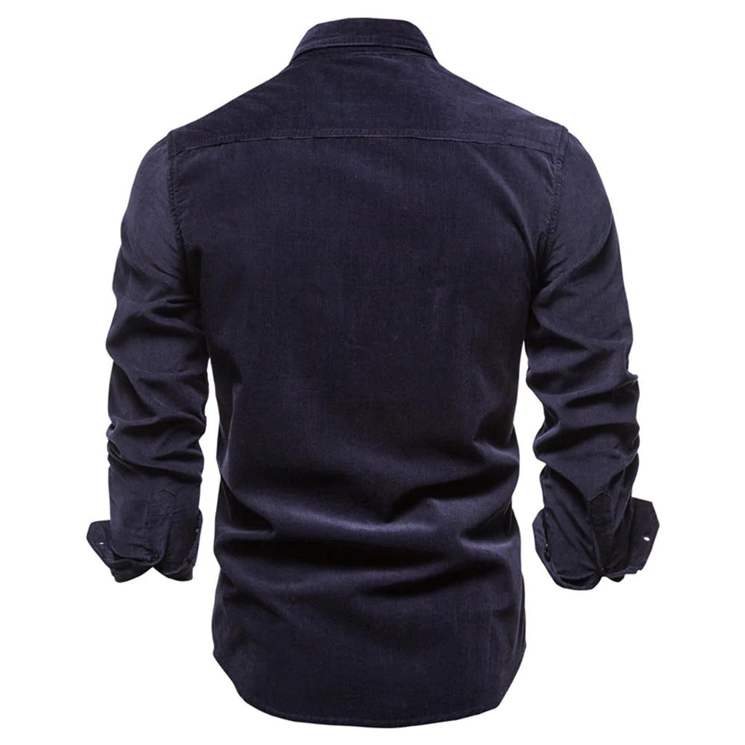 Men's Cord Shirt – Twin Pocket, Regular Fit Smart Casual