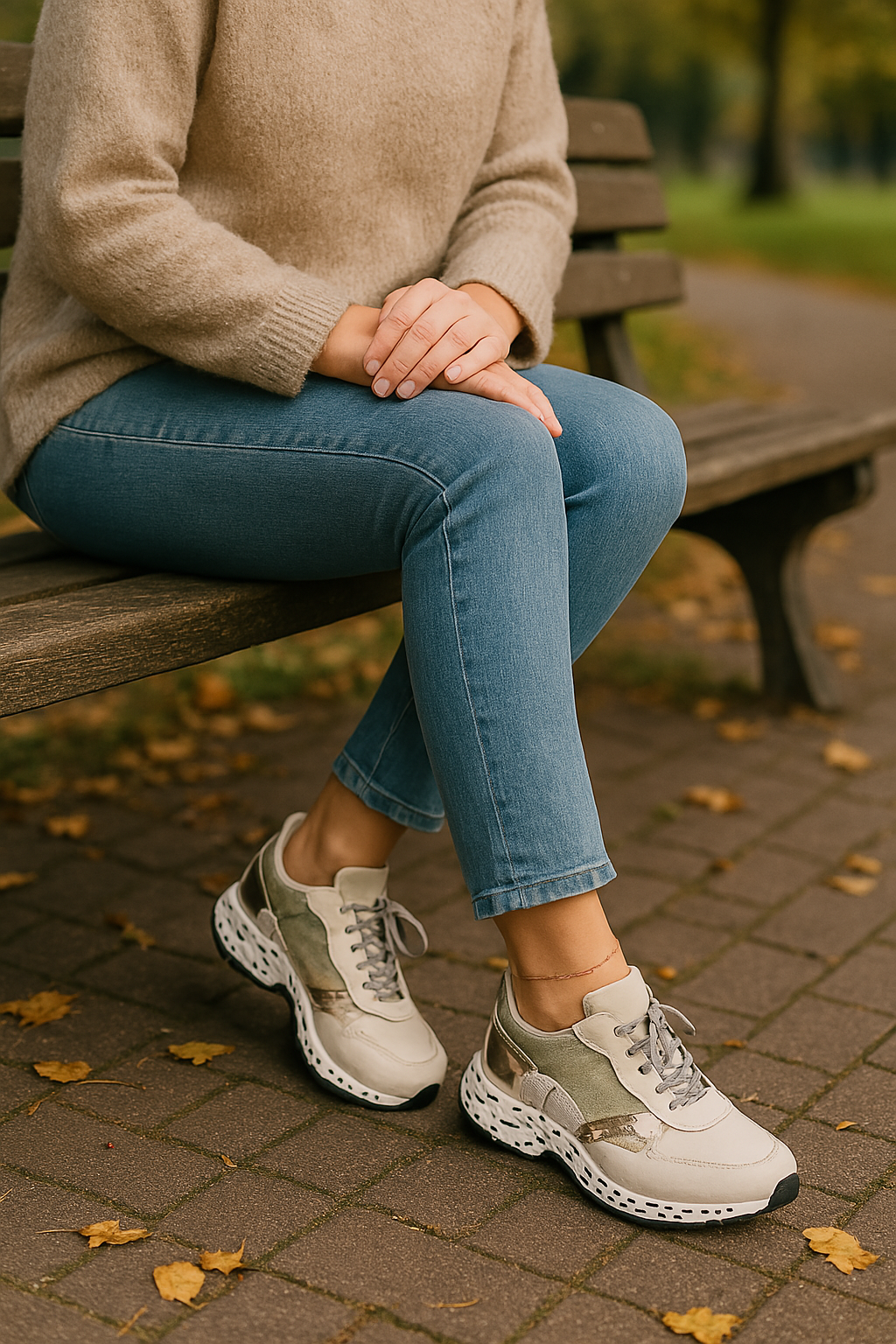 Women's Platform Trainers – Glitter & Speckle Sole, Chunky Casual Fashion