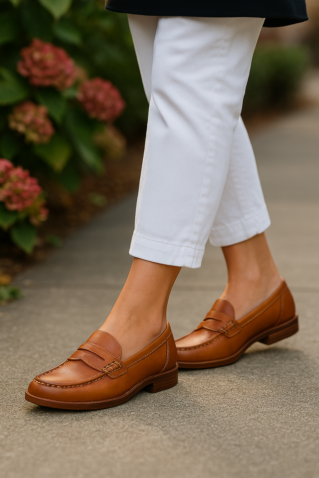 Women's Penny Loafers – Classic Stitch Detail, Comfy Fit Smart Casual Wear