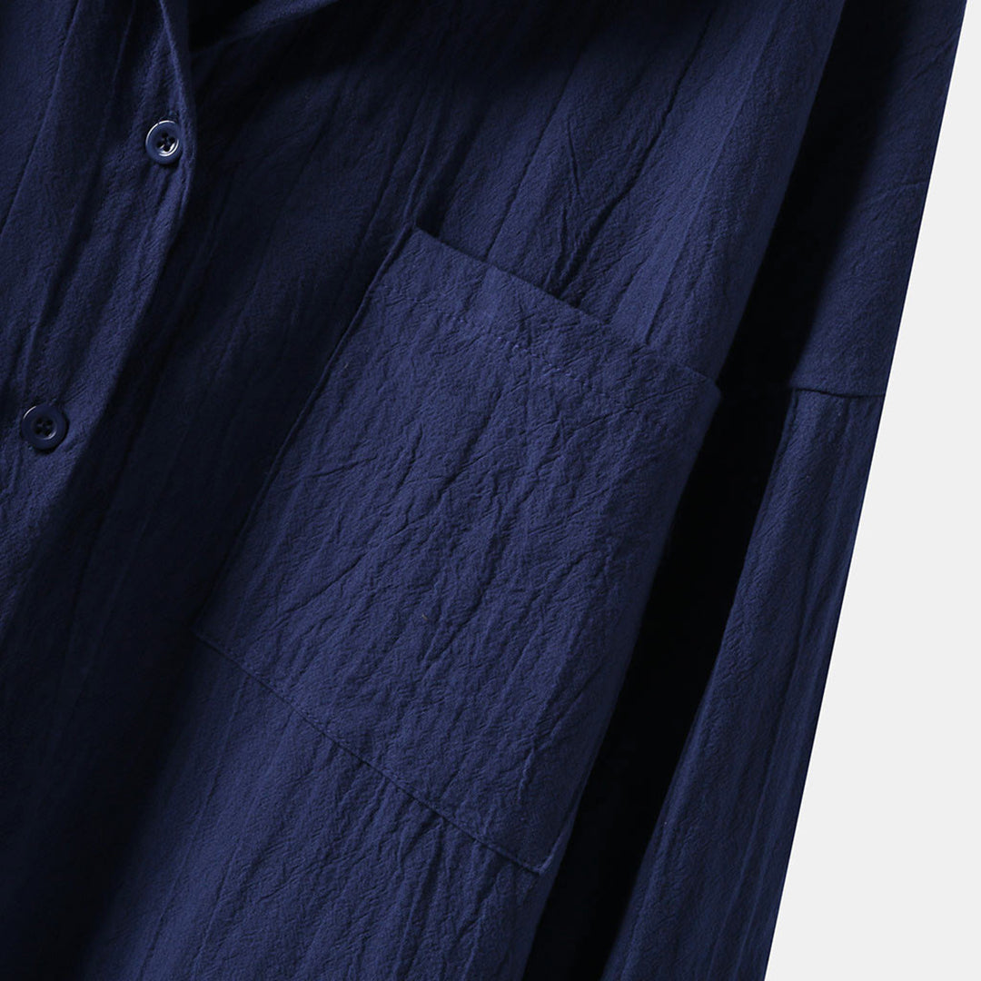 Women's Longline Shirt – Dipped Hem, Relaxed Fit Casual Blouse