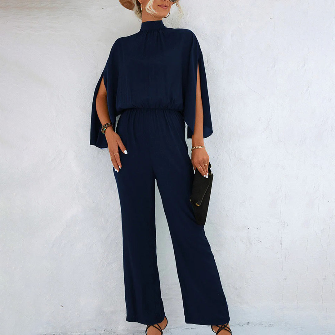 Women's Jumpsuit – Split Sleeve, Wide Leg Occasion Wear