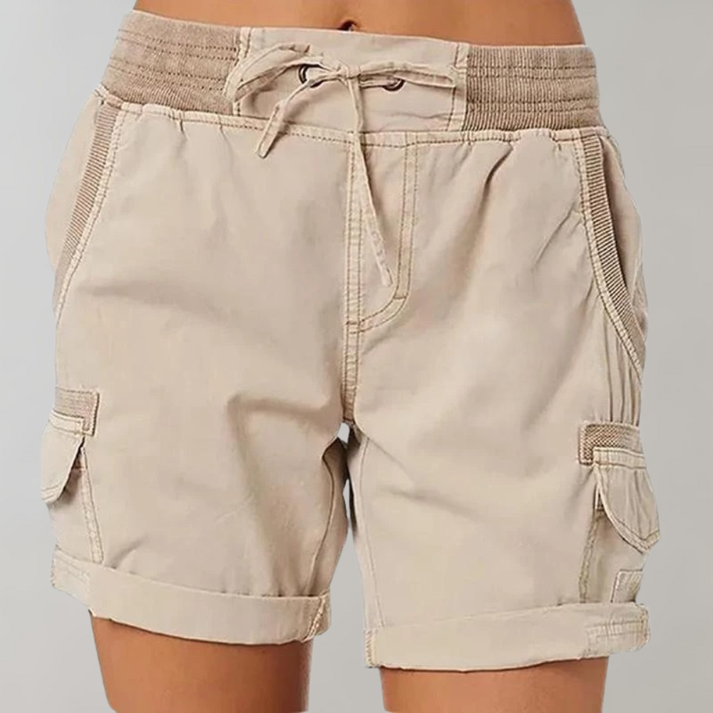 Women's Cargo Shorts – Elasticated Waist, Relaxed Fit Summer Shorts