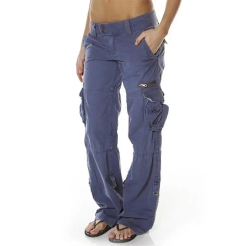 Women's Cargo Trousers – Multi-Pocket, Relaxed Fit Y2K Streetwear