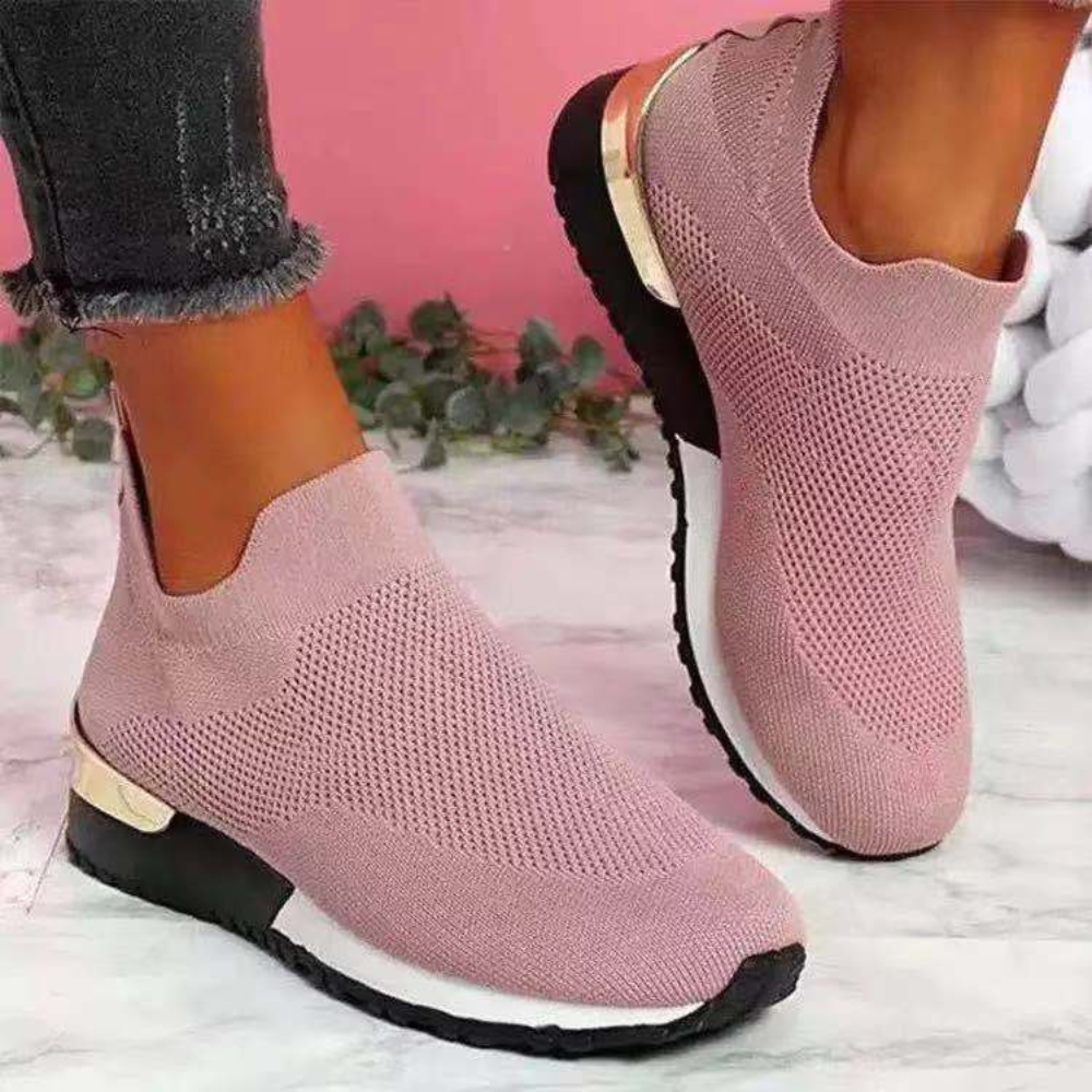 Women's Slip-On Trainers – Knitted, Lightweight Walking Shoes