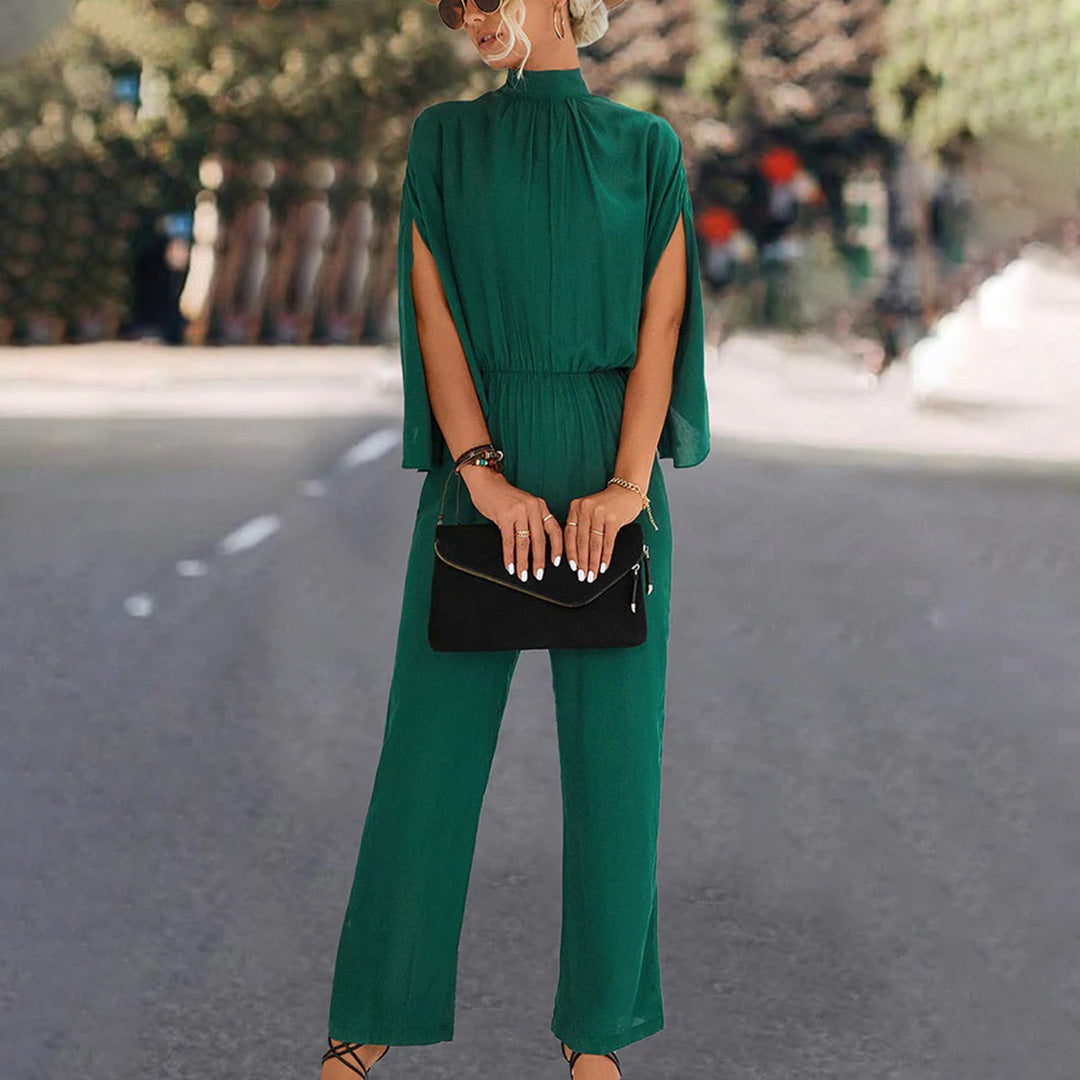 Women's Jumpsuit – Split Sleeve, Wide Leg Occasion Wear