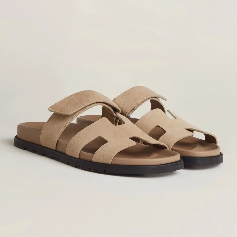 Women's Sliders – H-Strap Design, Comfortable Flat Holiday Sandals