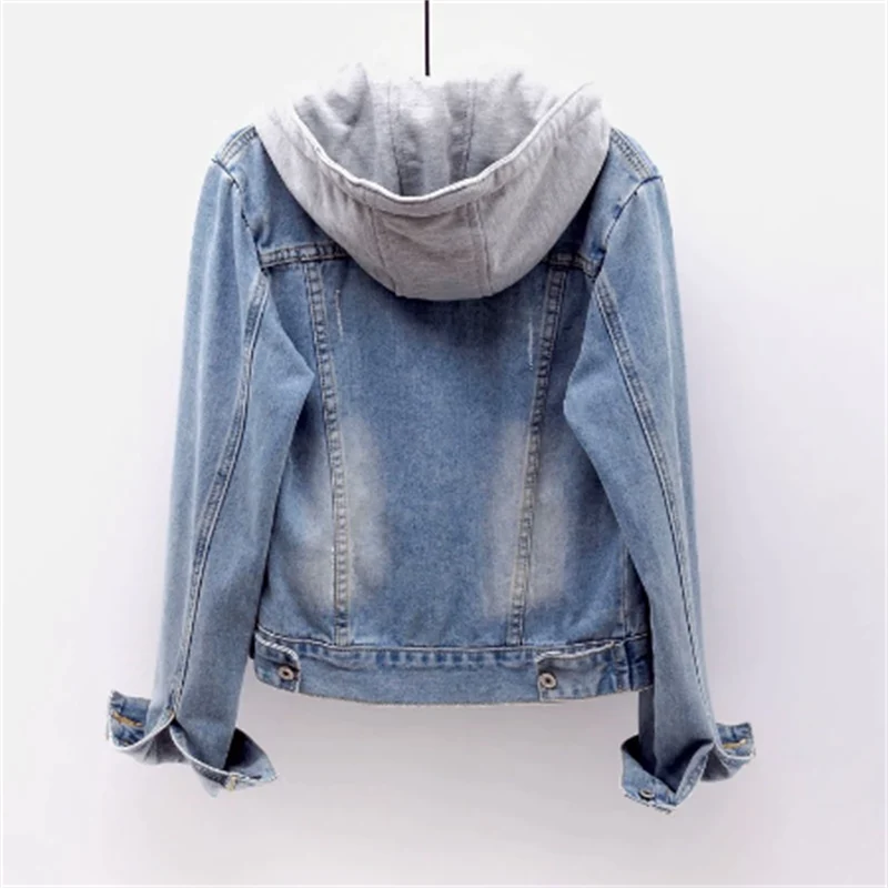 Women's Denim Jacket – Hooded, Relaxed Fit Casual Streetwear