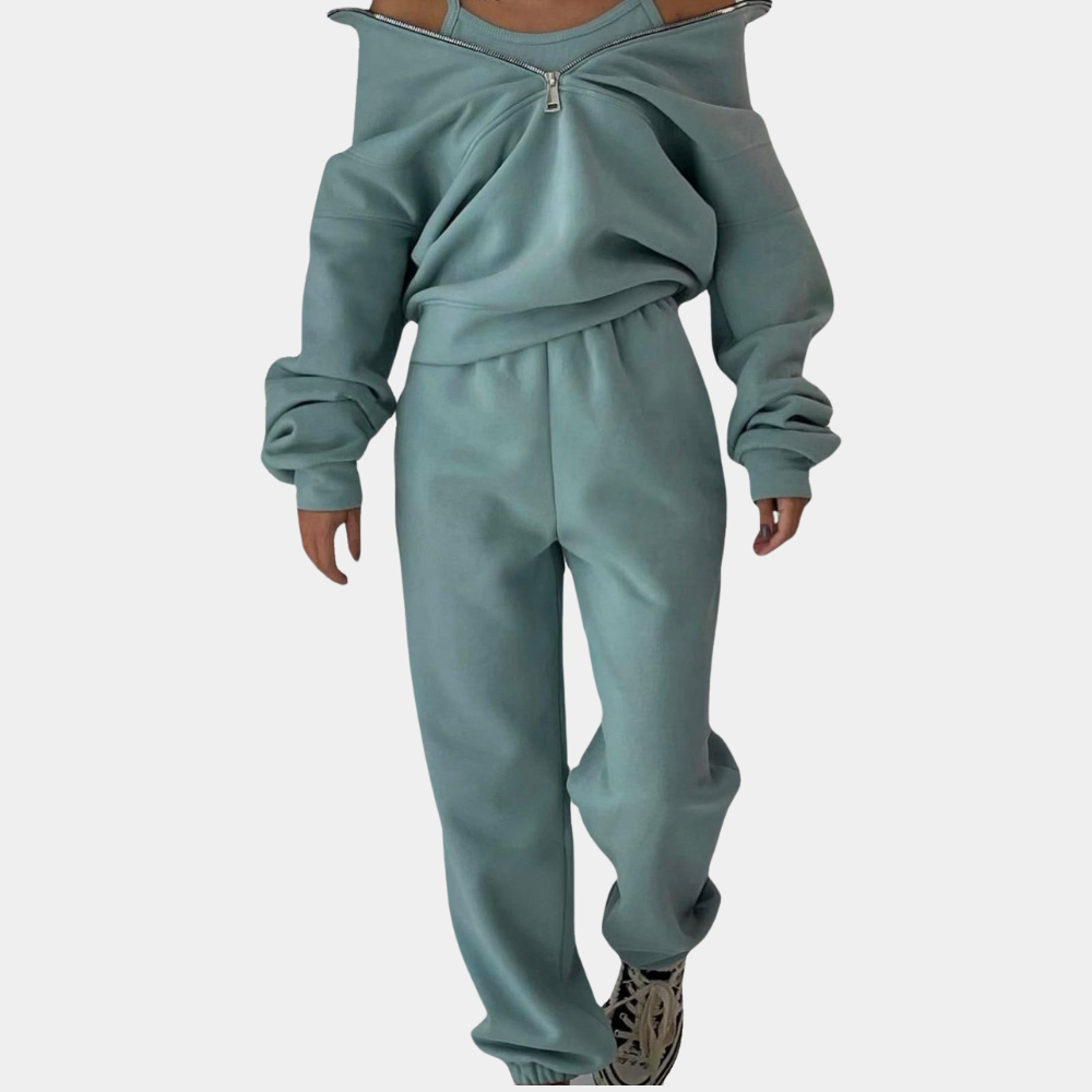 Women's Tracksuit – Half Zip, Oversized Loungewear