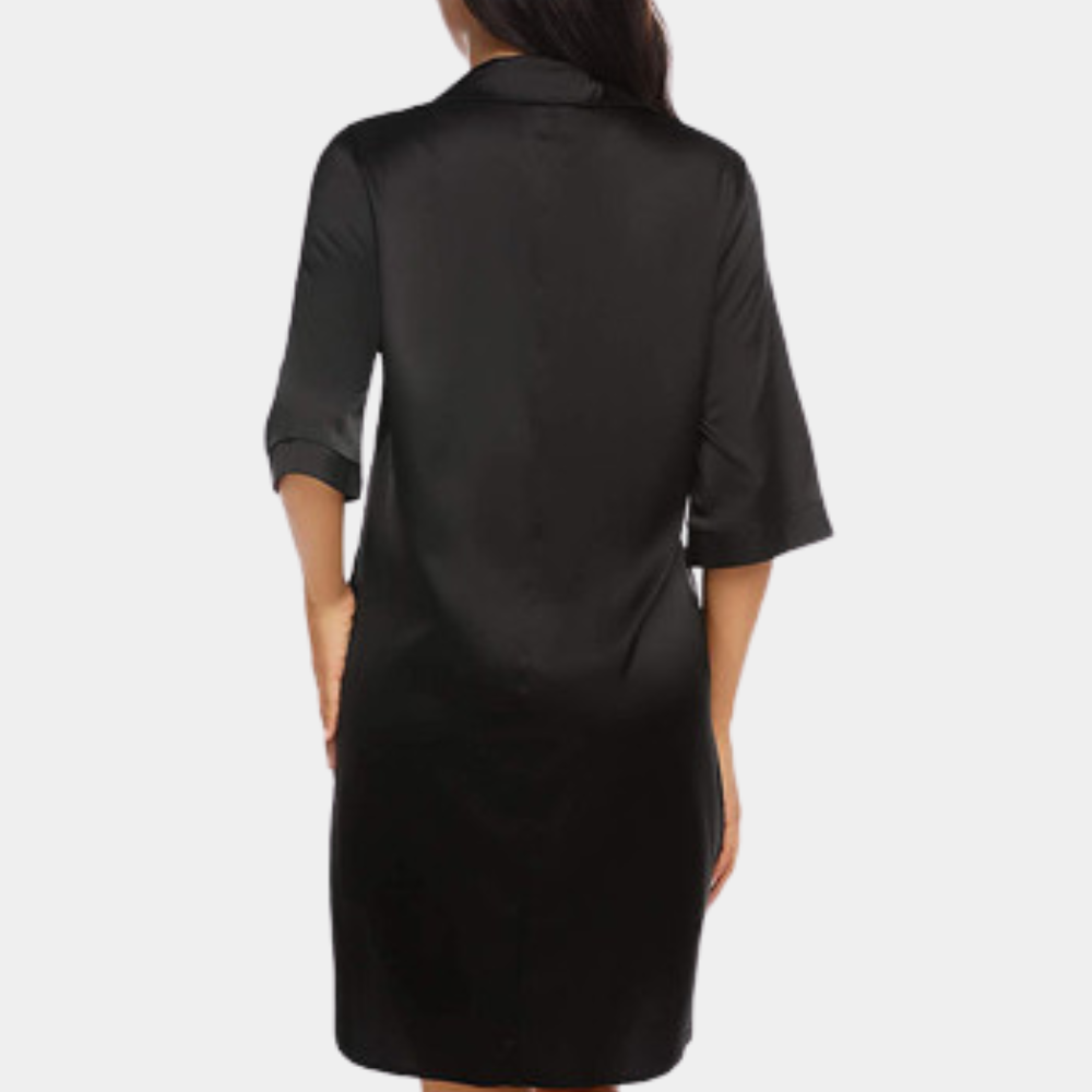 Women's Satin Nightshirt – Button Front, Boyfriend Fit Nightwear