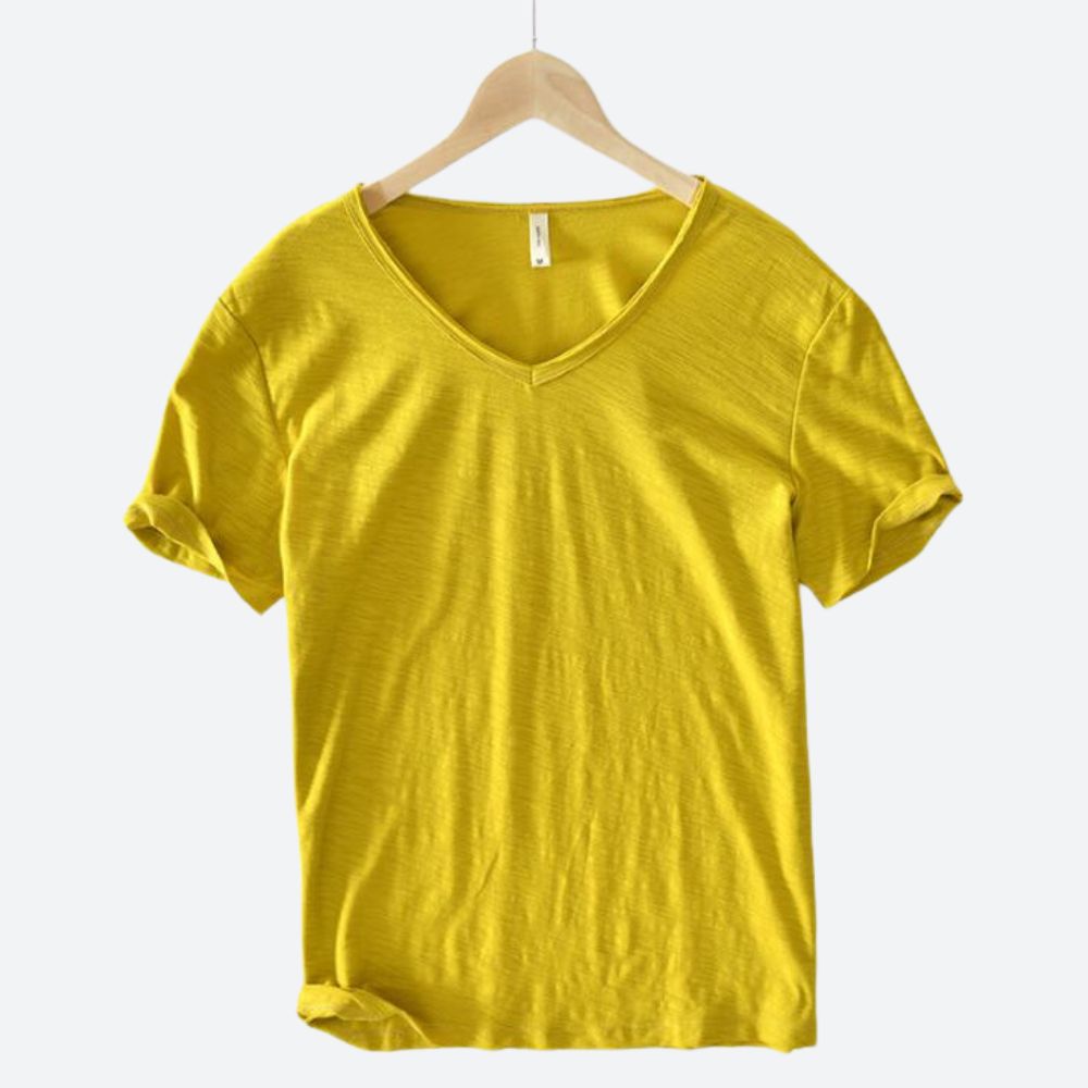 Men's Crew Neck T-Shirt – Slub Cotton, Slim Fit Casual Essential