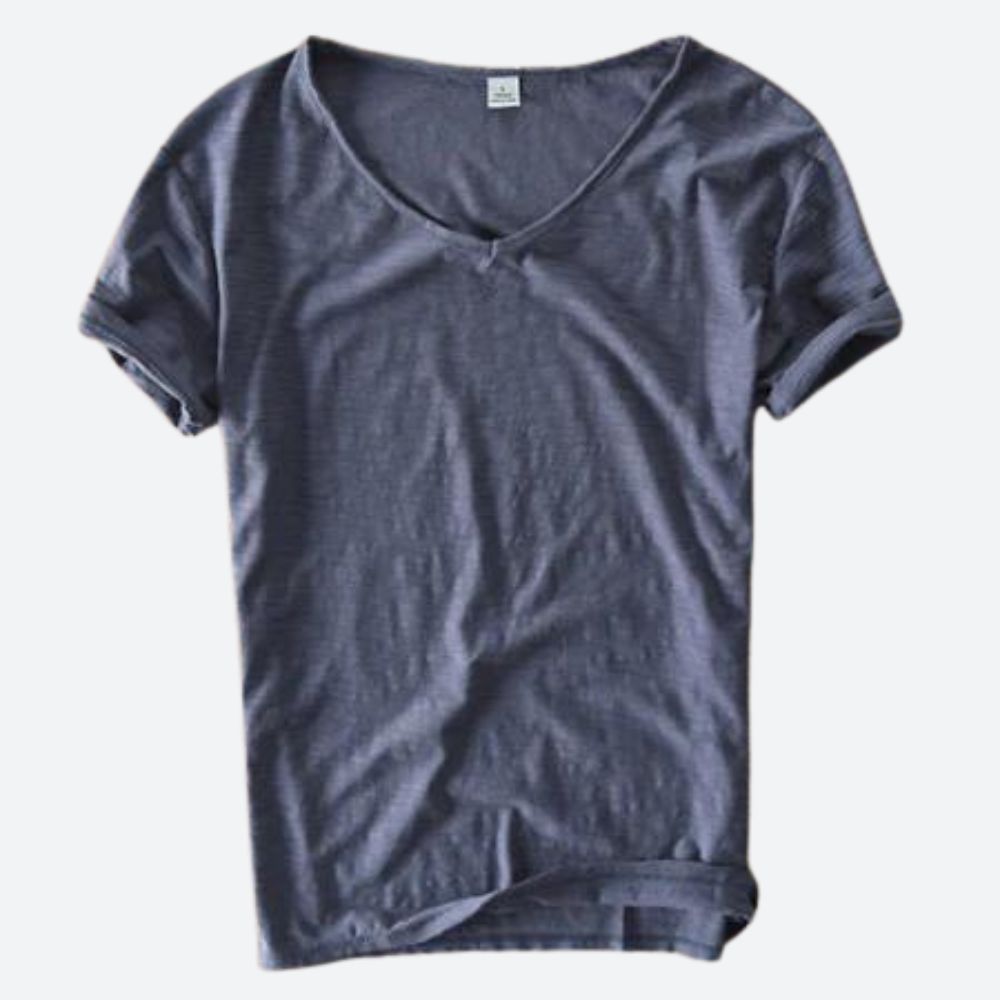 Men's Crew Neck T-Shirt – Slub Cotton, Slim Fit Casual Essential