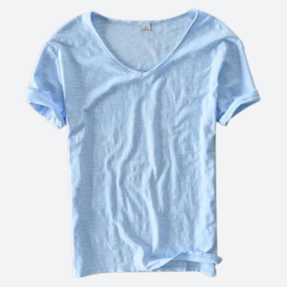 Men's Crew Neck T-Shirt – Slub Cotton, Slim Fit Casual Essential