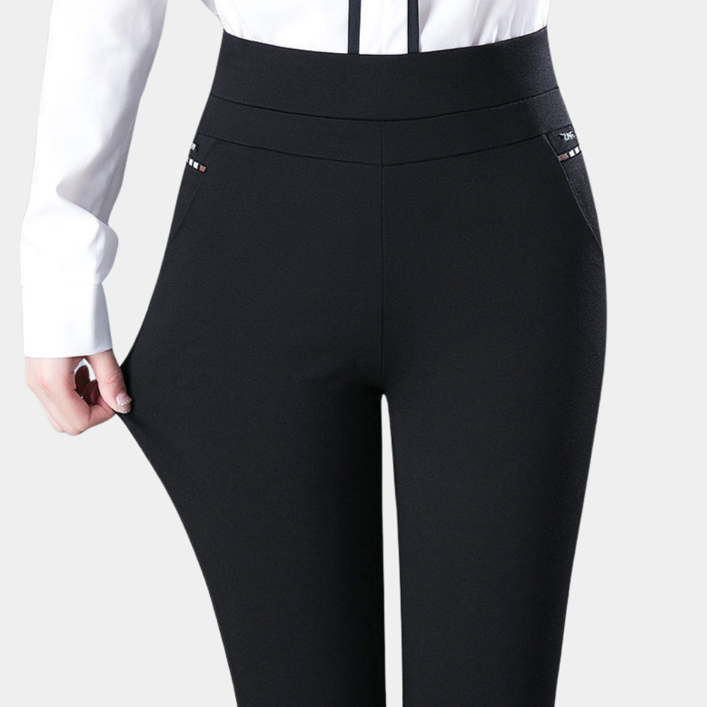 Women's Straight Leg Trousers – Stretch Fabric, Elegant Fit Smart Workwear