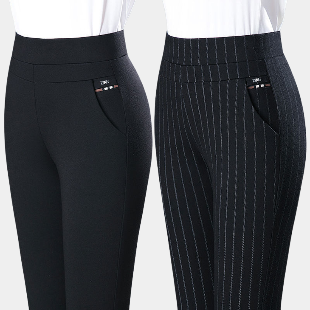 Women's Straight Leg Trousers – Stretch Fabric, Elegant Fit Smart Workwear