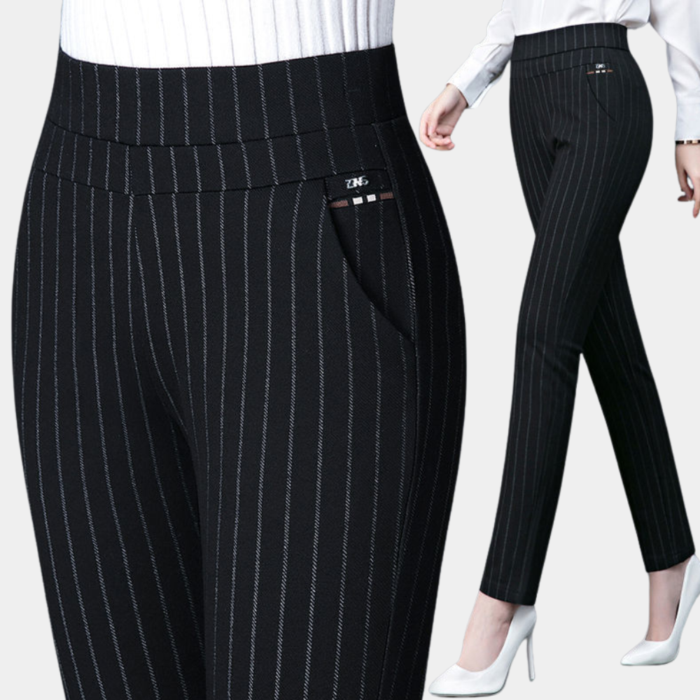 Women's Straight Leg Trousers – Stretch Fabric, Elegant Fit Smart Workwear