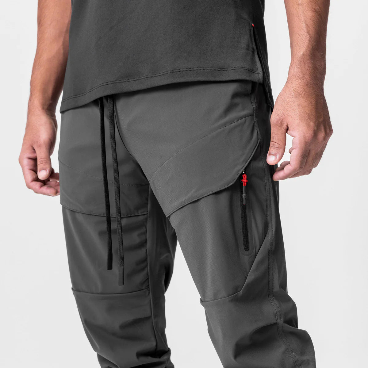 Men's Tech Trousers – Zipped Pocket, Tapered Fit Athleisure Wear