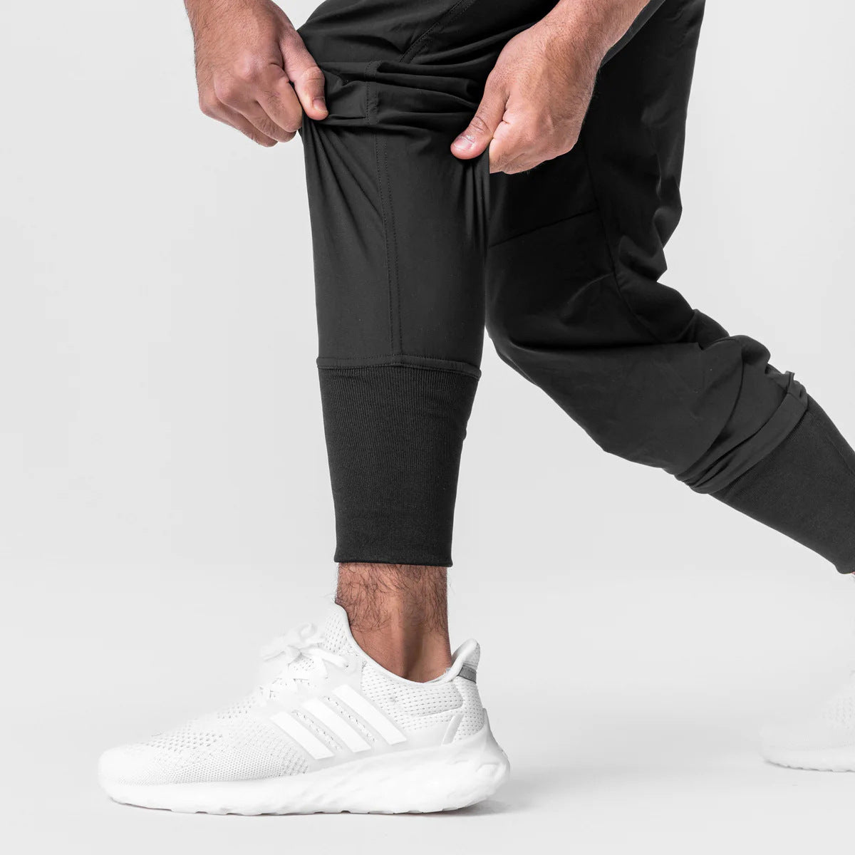 Men's Tech Trousers – Zipped Pocket, Tapered Fit Athleisure Wear