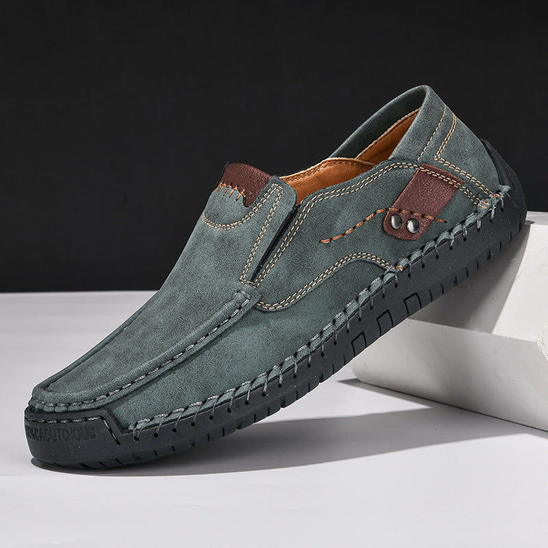 Men's Slip-On Loafers – Hand-Stitched Design, Comfortable Casual Shoes