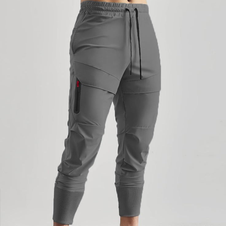 Men's Tech Trousers – Zipped Pocket, Tapered Fit Athleisure Wear