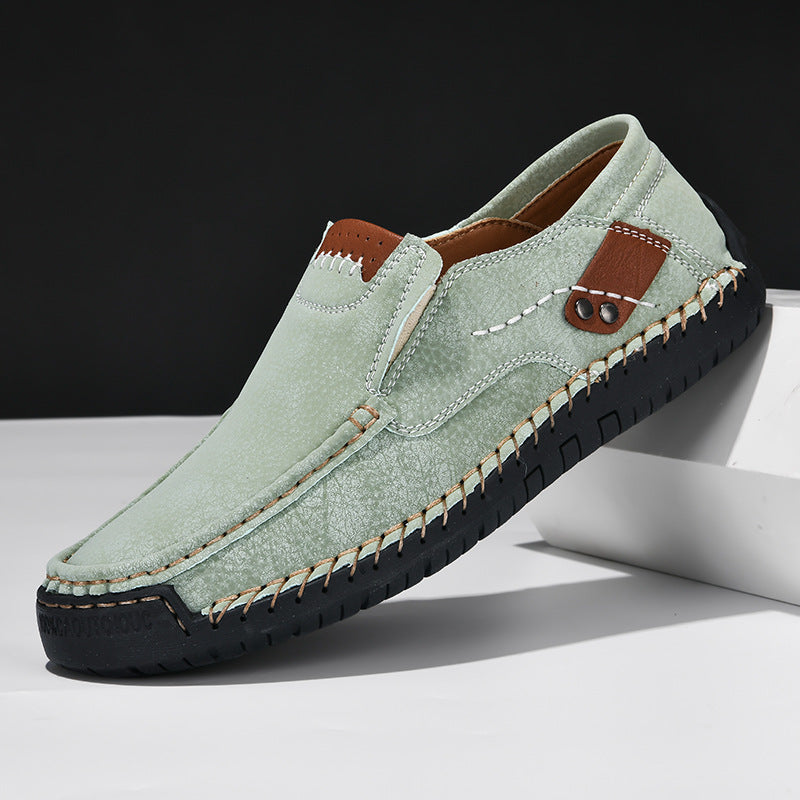 Men's Slip-On Loafers – Hand-Stitched Design, Comfortable Casual Shoes