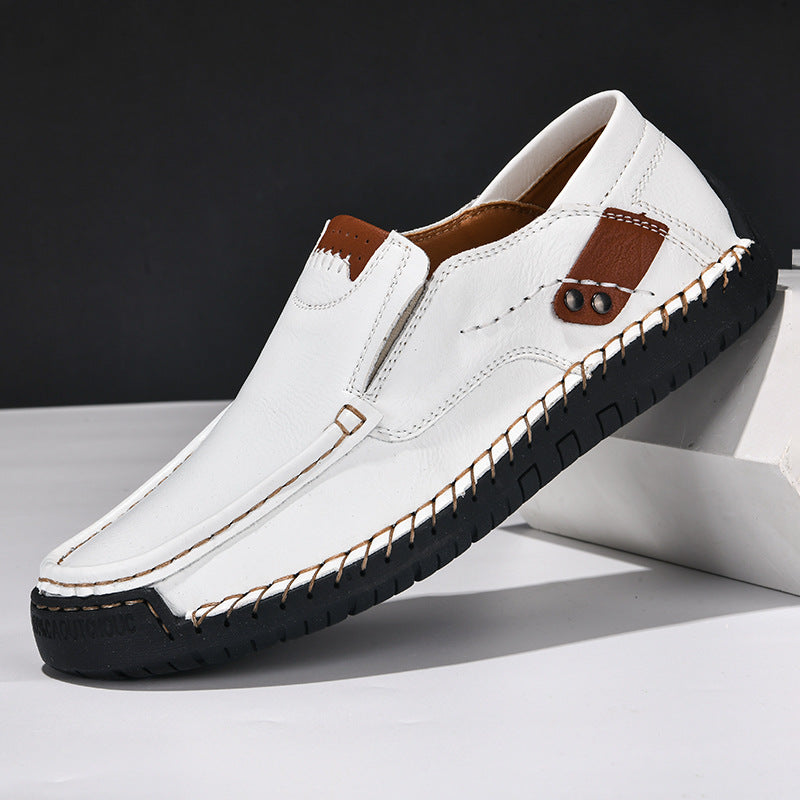 Men's Slip-On Loafers – Hand-Stitched Design, Comfortable Casual Shoes