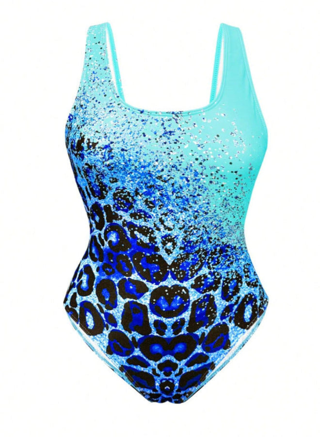 Leopard Gradient One-Piece Swimsuit – Bold Animal Print
