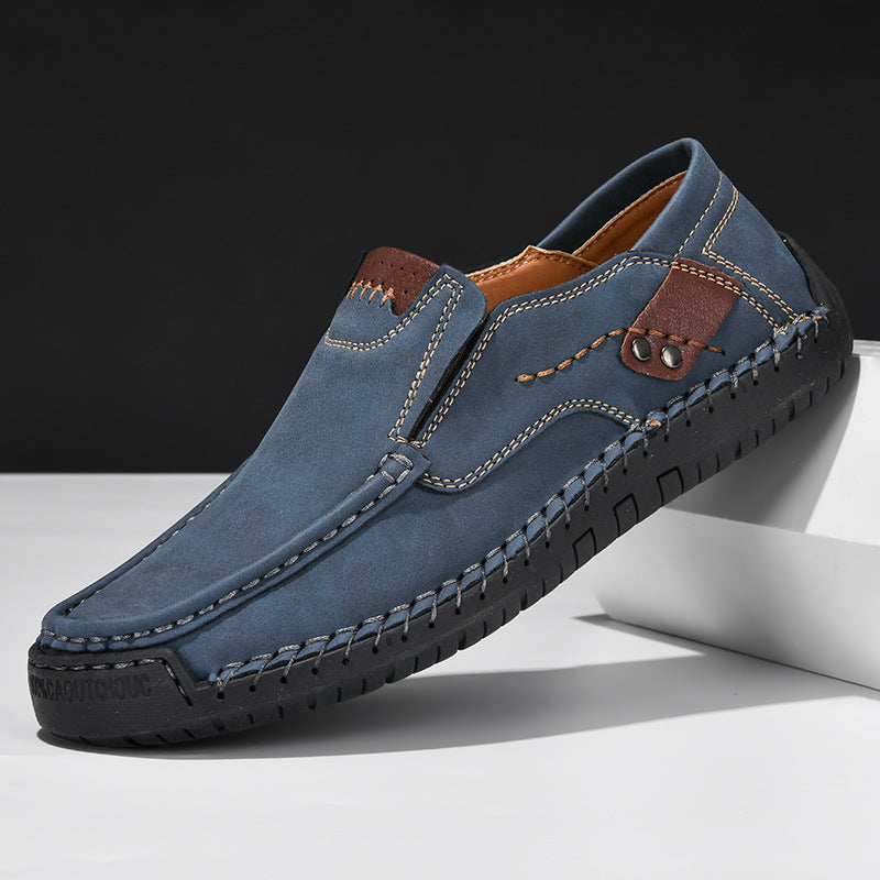 Men's Slip-On Loafers – Hand-Stitched Design, Comfortable Casual Shoes