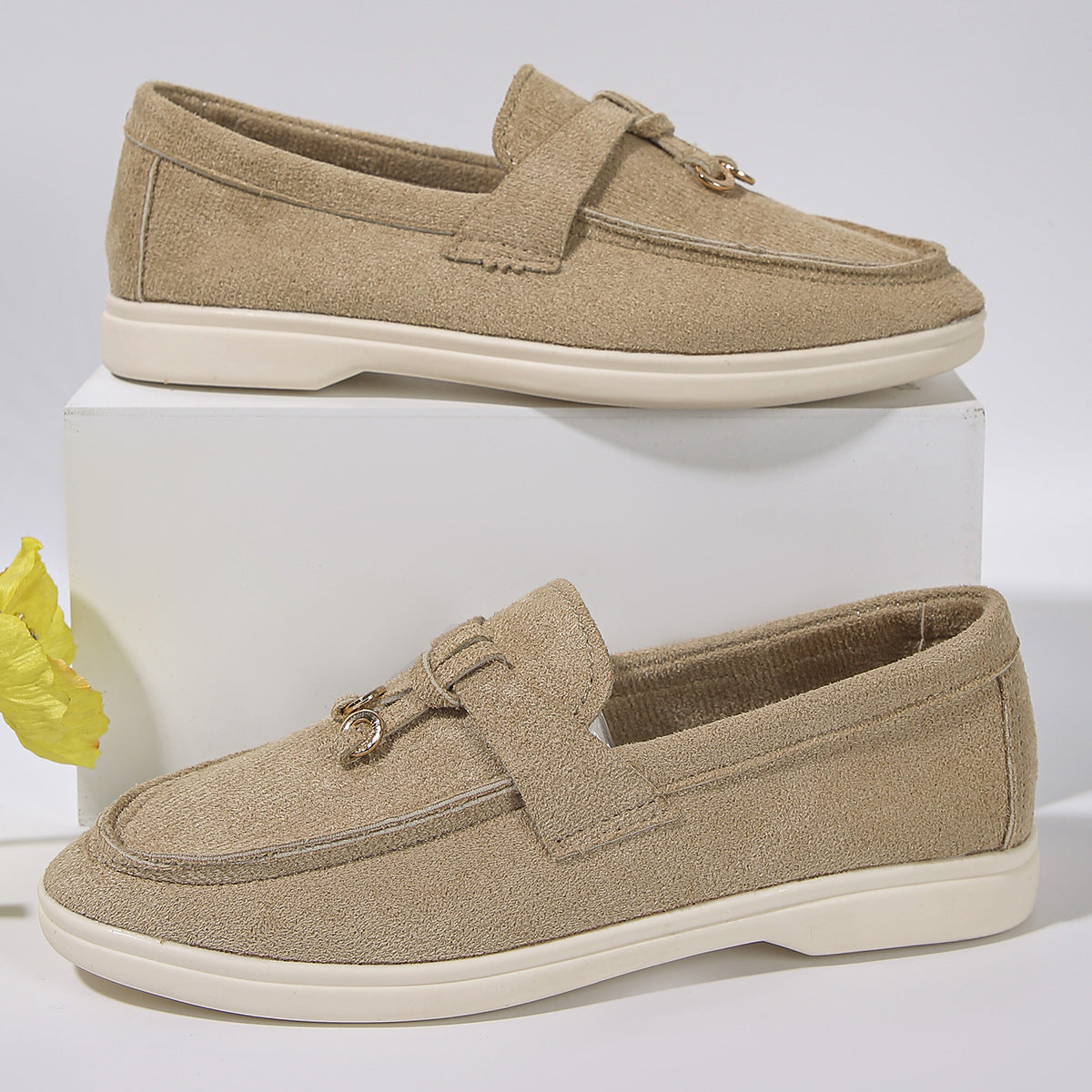 Ladies' Wedge Loafers – Hidden Heel Design, Comfortable Slip-On Casual Shoes