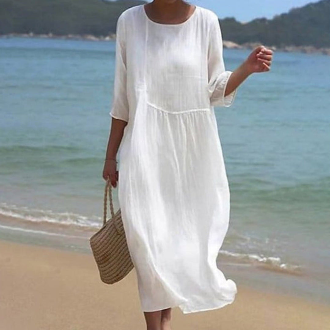 Women's White Beach Cover-Up Dress