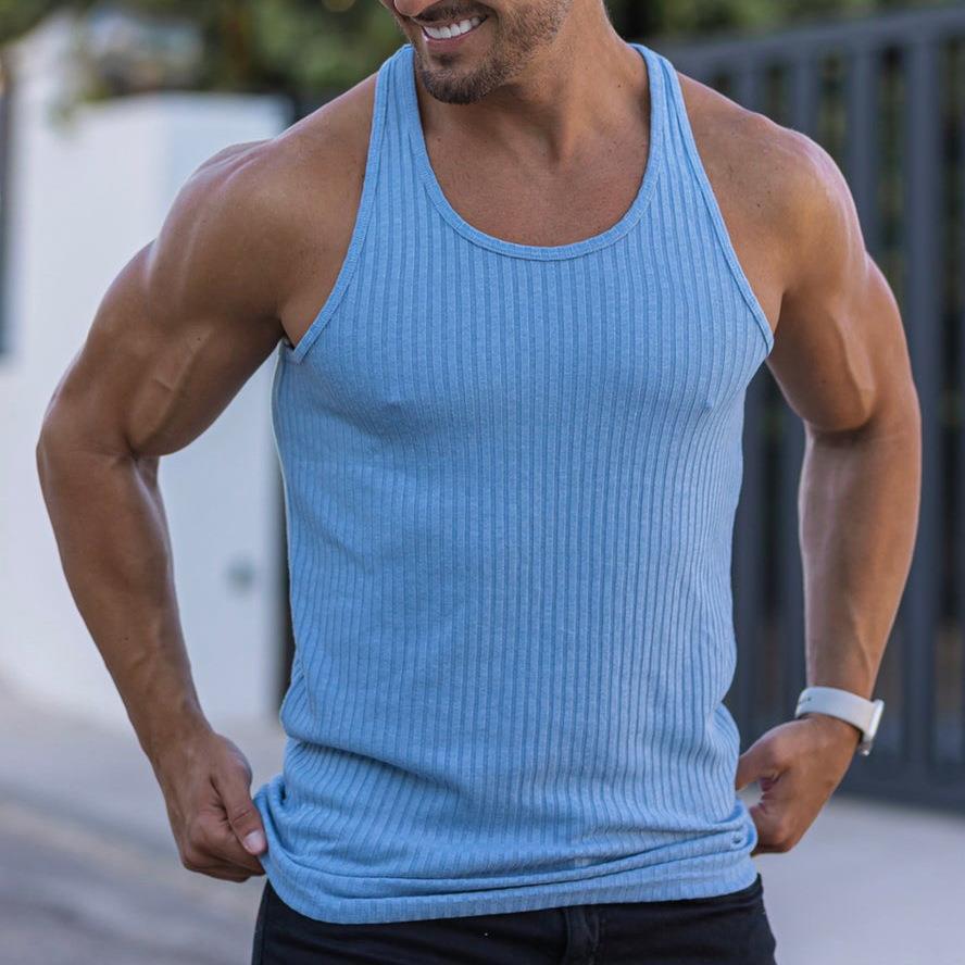 Men's Ribbed Vest – Muscle Fit Design, Comfortable Gym & Casual Wear