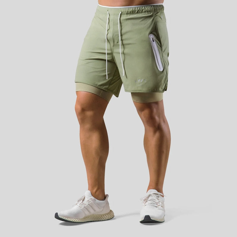 Men's 2-in-1 Shorts – With Phone Pocket, Slim Fit Gym & Running Wear