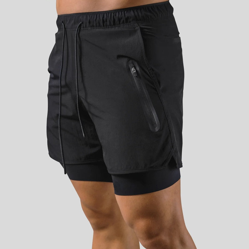 Men's 2-in-1 Shorts – With Phone Pocket, Slim Fit Gym & Running Wear