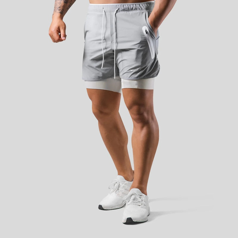 Men's 2-in-1 Shorts – With Phone Pocket, Slim Fit Gym & Running Wear