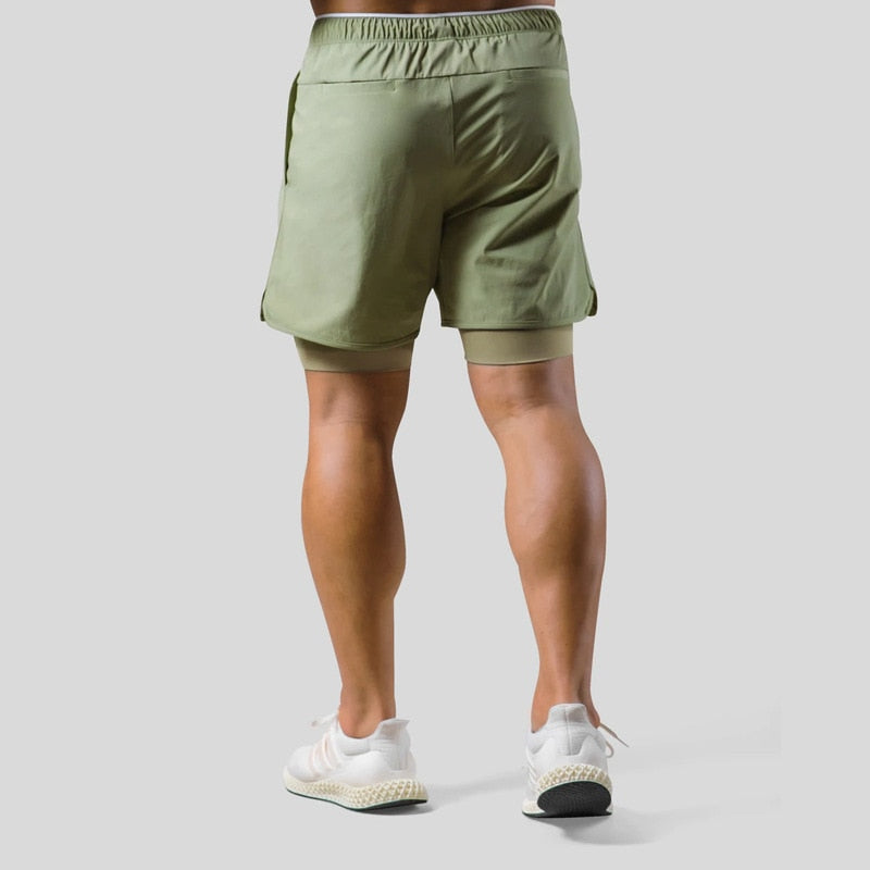 Men's 2-in-1 Shorts – With Phone Pocket, Slim Fit Gym & Running Wear