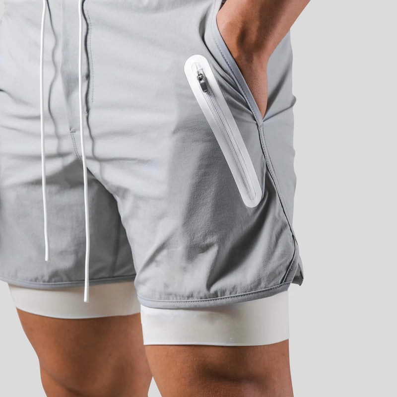Men's 2-in-1 Shorts – With Phone Pocket, Slim Fit Gym & Running Wear
