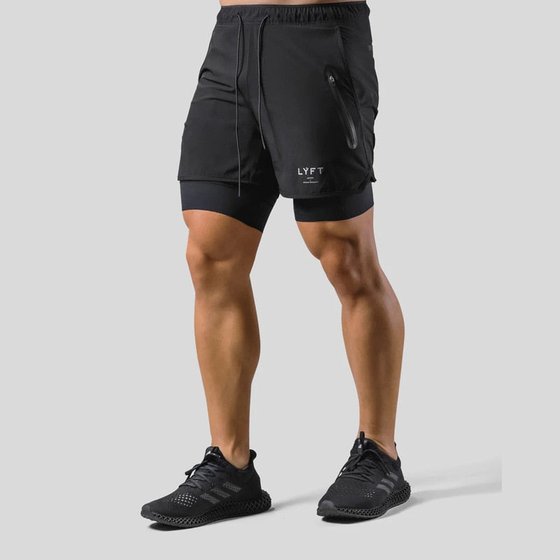 Men's 2-in-1 Shorts – With Phone Pocket, Slim Fit Gym & Running Wear