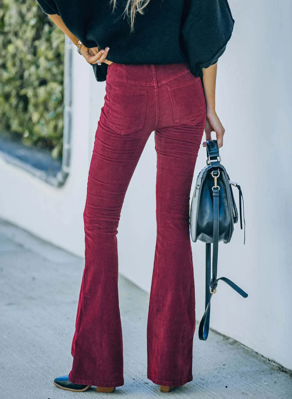 Women's Corduroy Trousers – High-Waist Bootcut, Comfortable Autumn Trousers