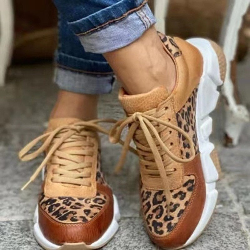 Women’s Chunky Trainers – Animal Print Detail, Cushioned Fit Everyday Style