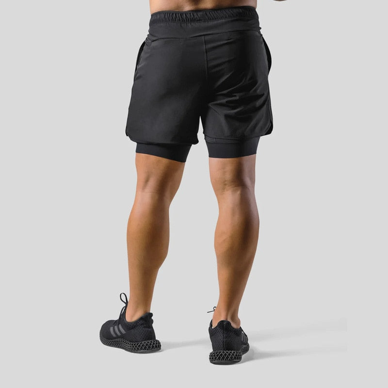 Men's 2-in-1 Shorts – With Phone Pocket, Slim Fit Gym & Running Wear